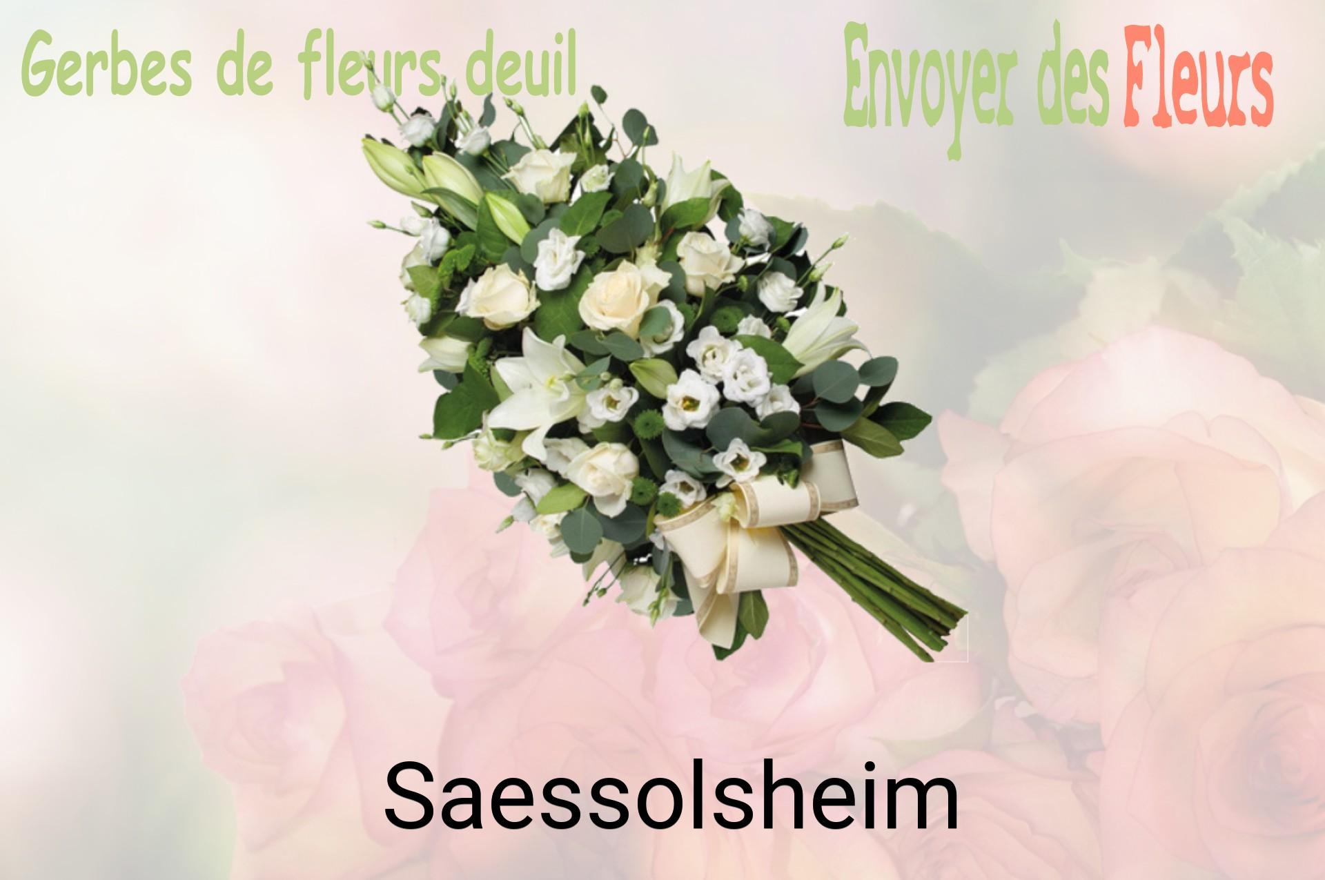 Gerbe de fleurs de deuil livrée à Saessolsheim